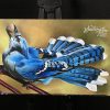 Blue bird acrylic painting