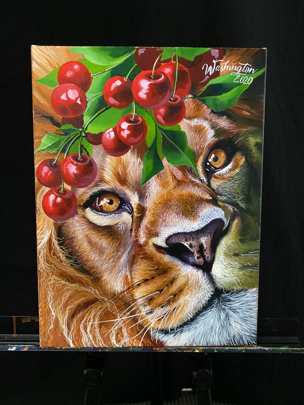 Lion acrylic painting